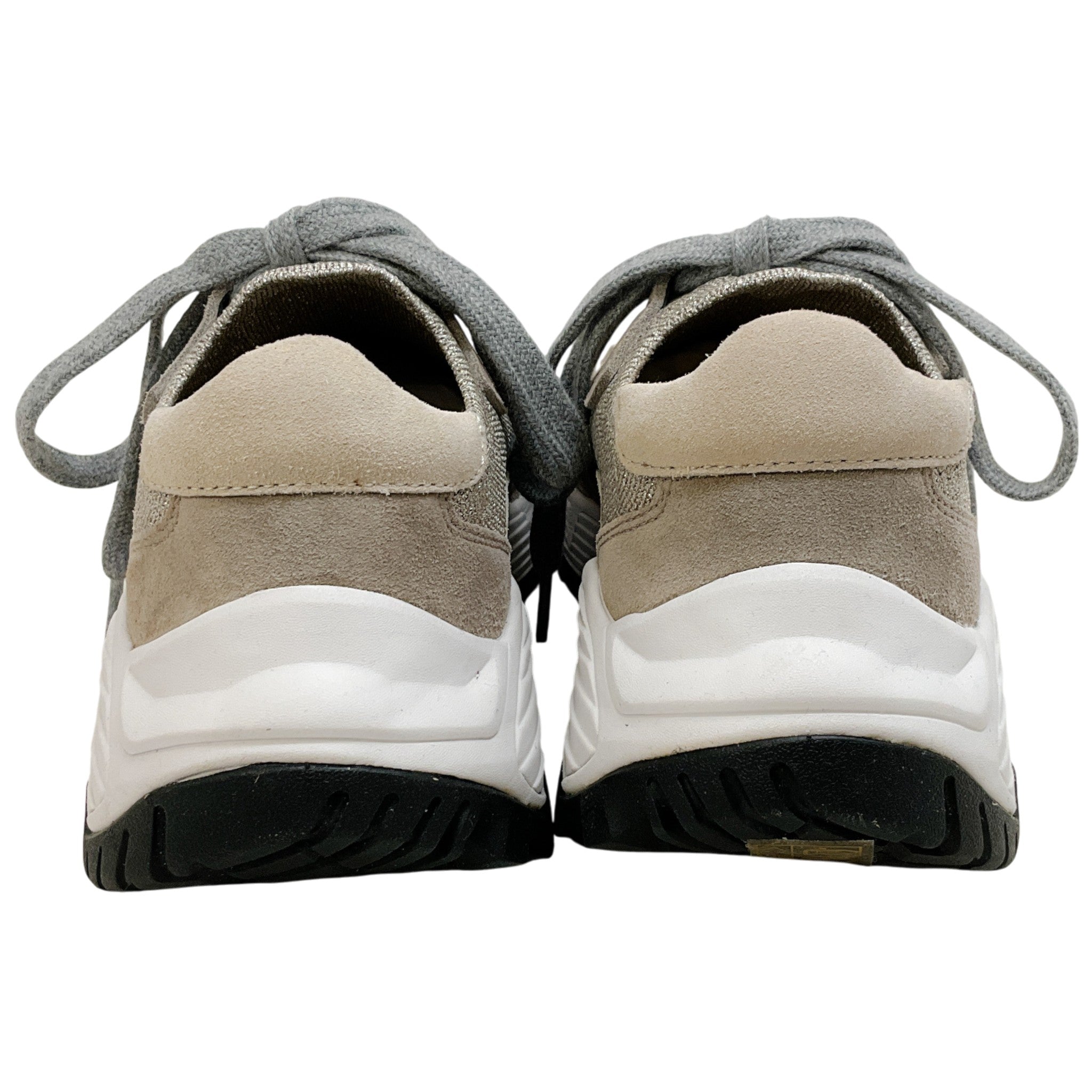 Brunello Cucinelli Beige / Grey Knit / Suede Sneakers