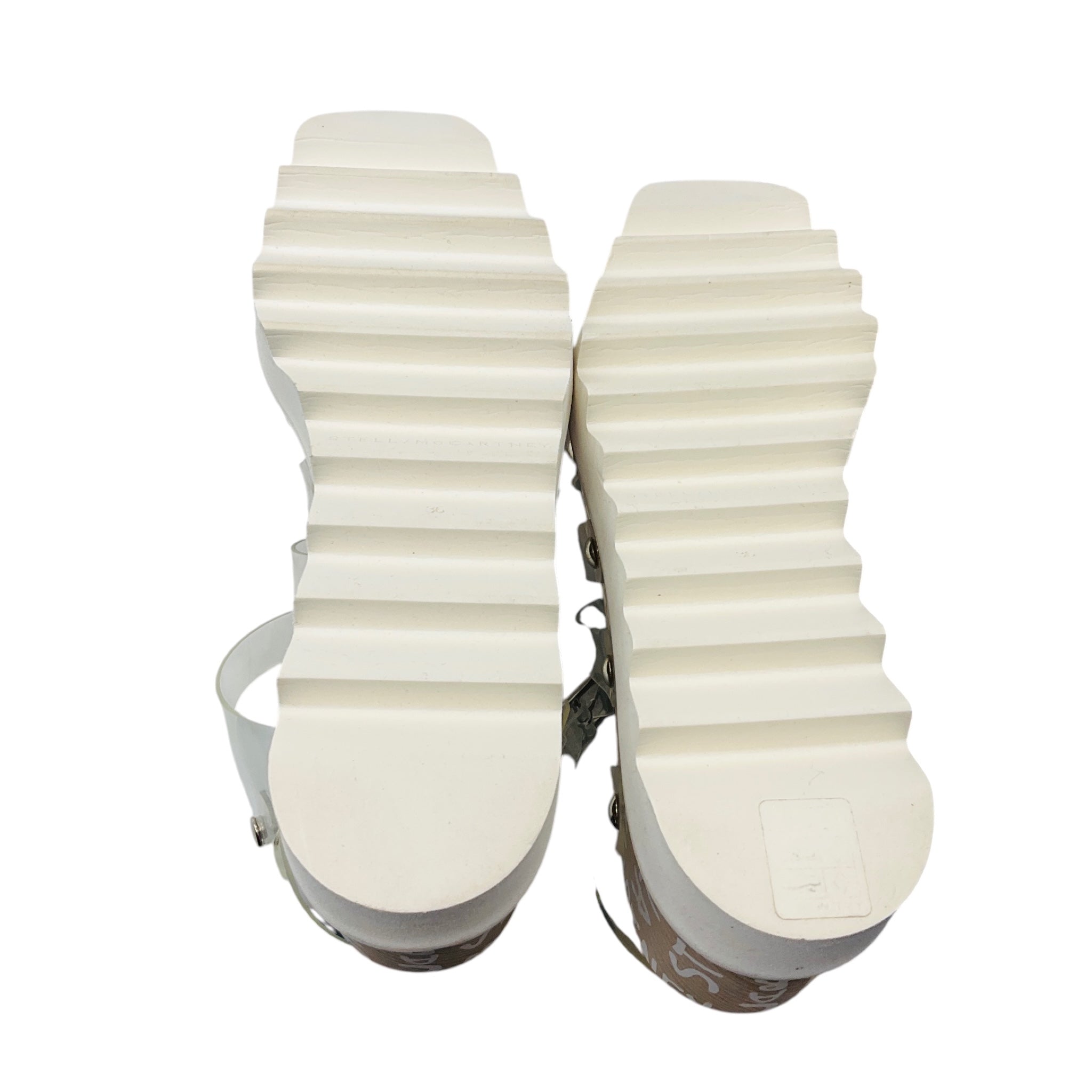 Stella McCartney Transparent / White Elyse Logo Platform Sandals