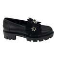Load image into Gallery viewer, Christian Louboutin Black Nappa Leather and Suede Flora Moc Flat

