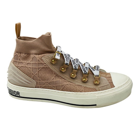 Christian Dior Nude Camouflage Knit Calfskin Walk'n Dior High Top Sneakers