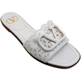 Load image into Gallery viewer, Valentino White Leather Eyelet Slide Sandals
