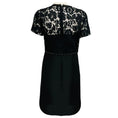Load image into Gallery viewer, Valentino Black / Gold Studded Short Sleeved Lace and Crepe Cocktail Dress
