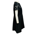 Load image into Gallery viewer, Valentino Black / Gold Studded Short Sleeved Lace and Crepe Cocktail Dress

