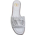 Load image into Gallery viewer, Valentino White Leather Eyelet Slide Sandals
