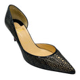 Load image into Gallery viewer, Christian Louboutin Black / Beige Laser Cut Patent Leather Iriza Pumps 
