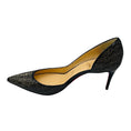 Load image into Gallery viewer, Christian Louboutin Black / Beige Laser Cut Patent Leather Iriza Pumps
