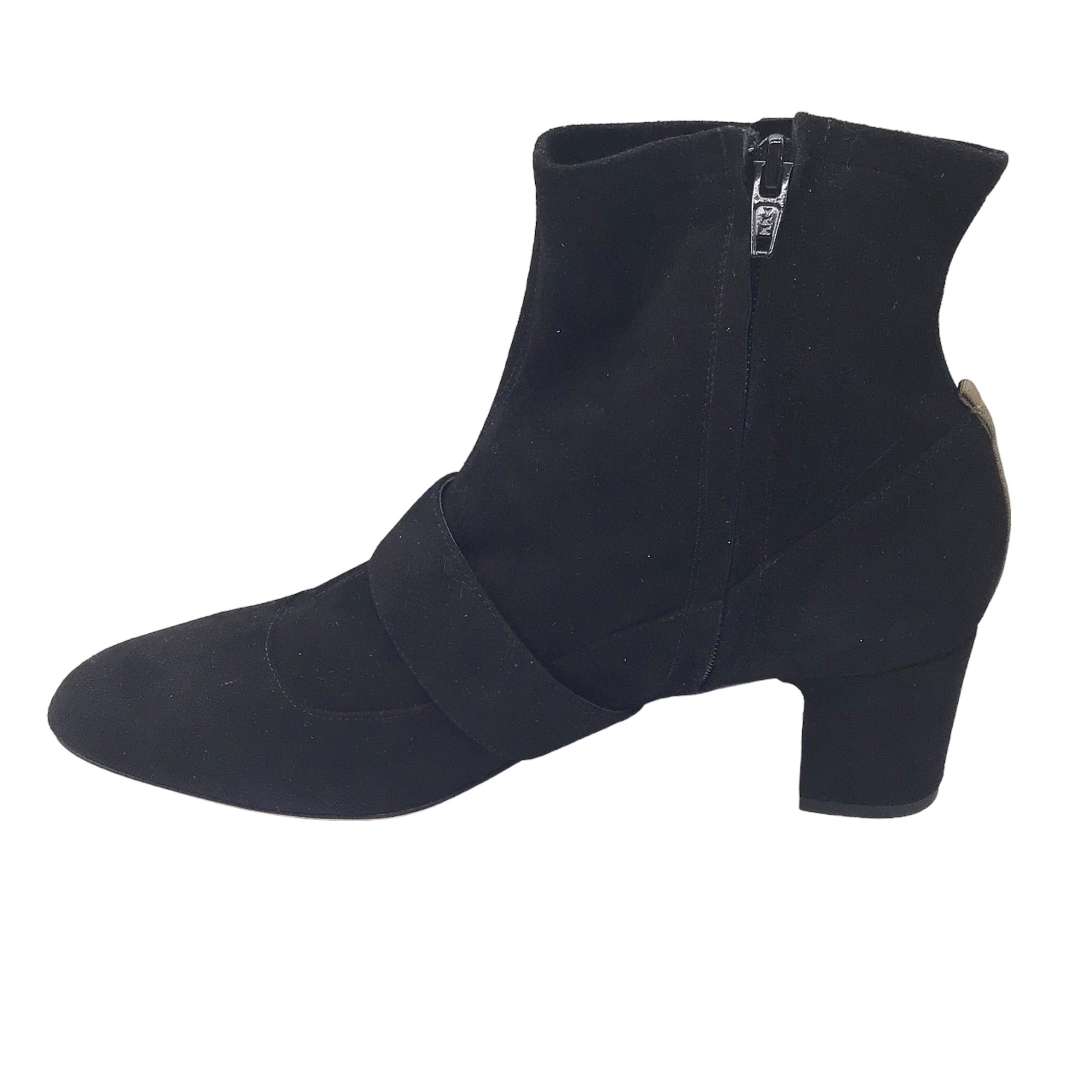 SJP by Sarah Jessica Parker Black Buckle Detail Suede Ankle Boots
