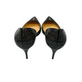 Load image into Gallery viewer, Christian Louboutin Black / Beige Laser Cut Patent Leather Iriza Pumps
