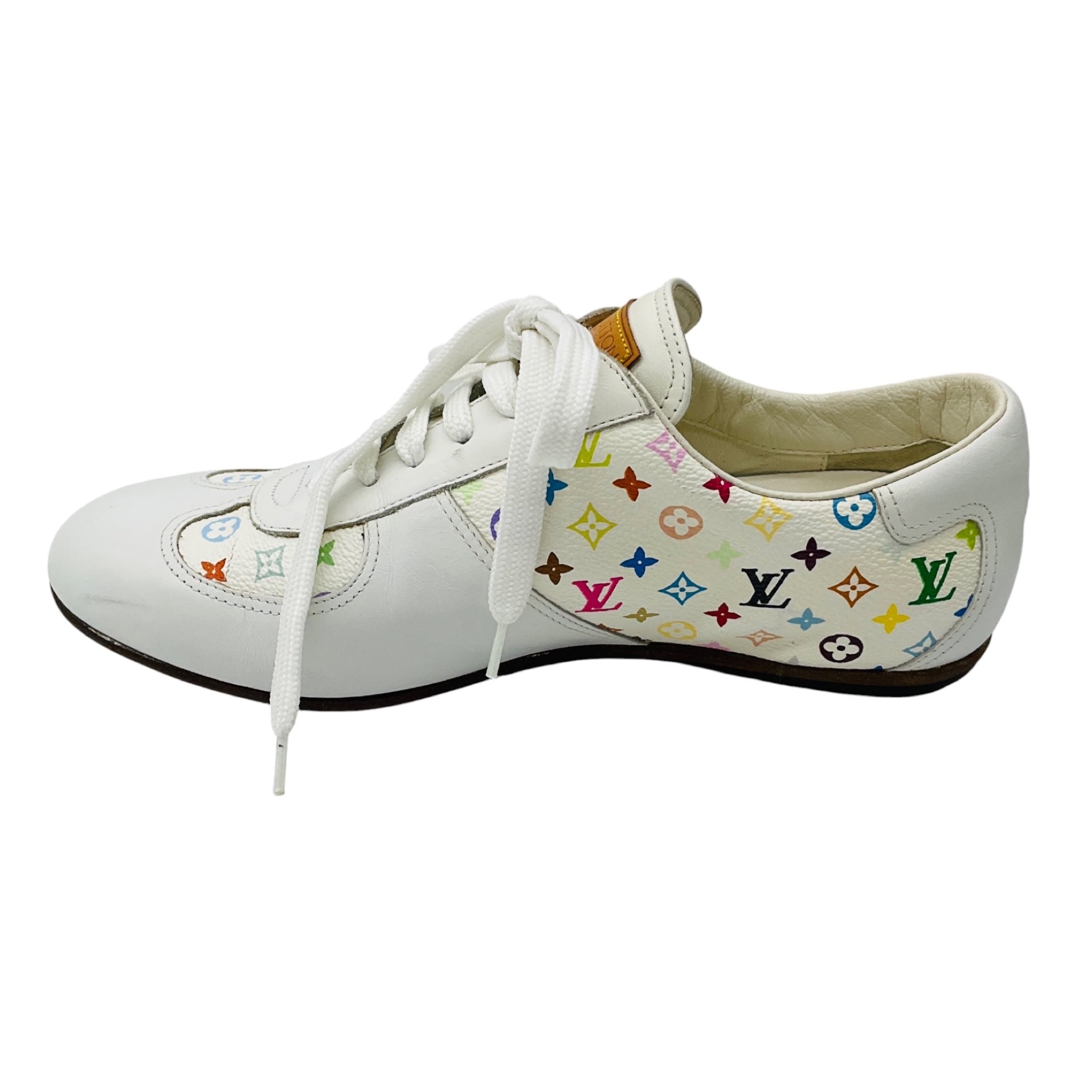 Louis Vuitton x Takashi Murakami White Multi Monogram Canvas and Leather Sneakers
