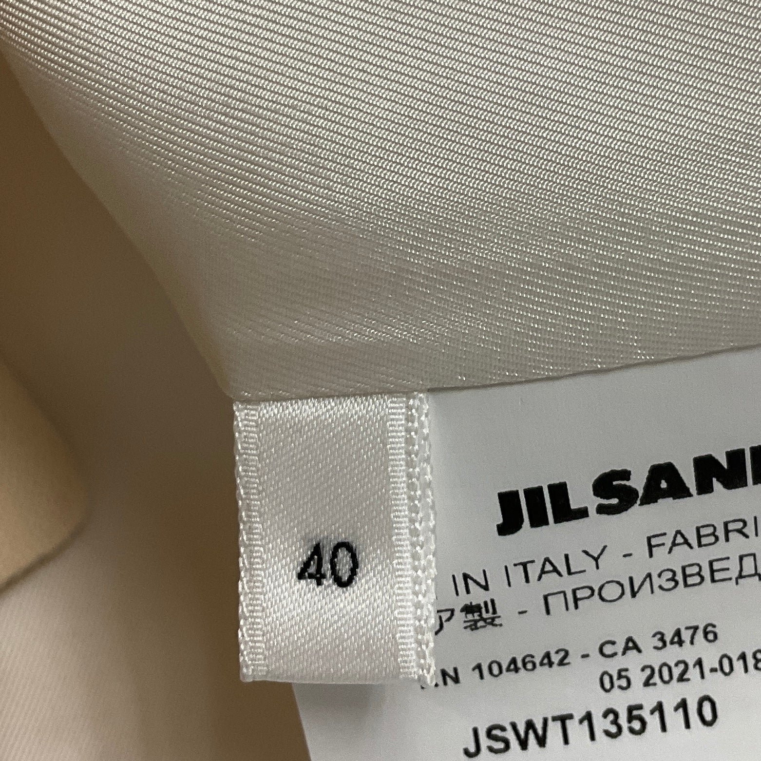 Jil Sander Ivory Padded Shoulder Tailored Blazer / Coat