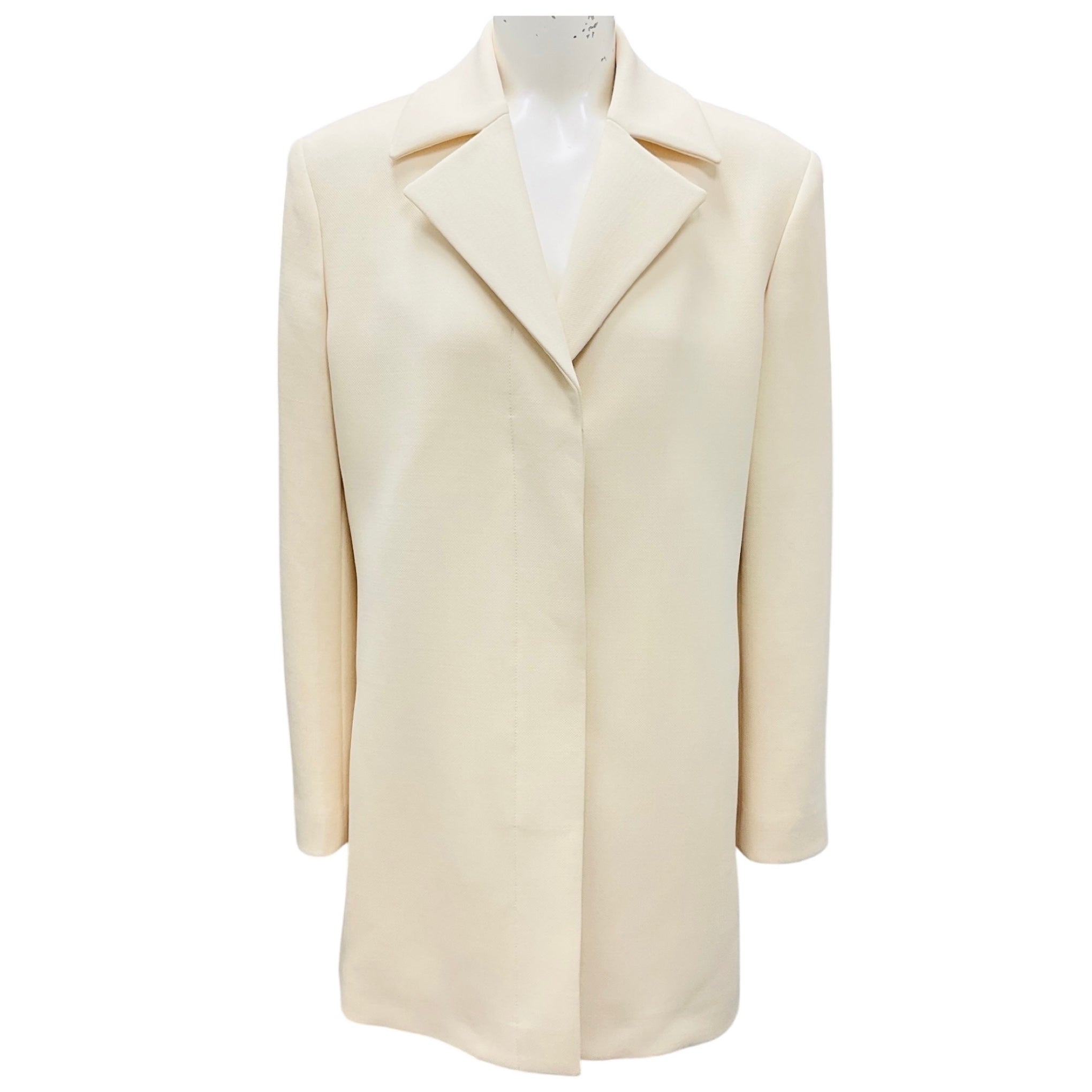 Jil Sander Ivory Padded Shoulder Tailored Blazer / Coat