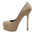 Load image into Gallery viewer, Yves Saint Laurent Nude Platform Tribute Pumps
