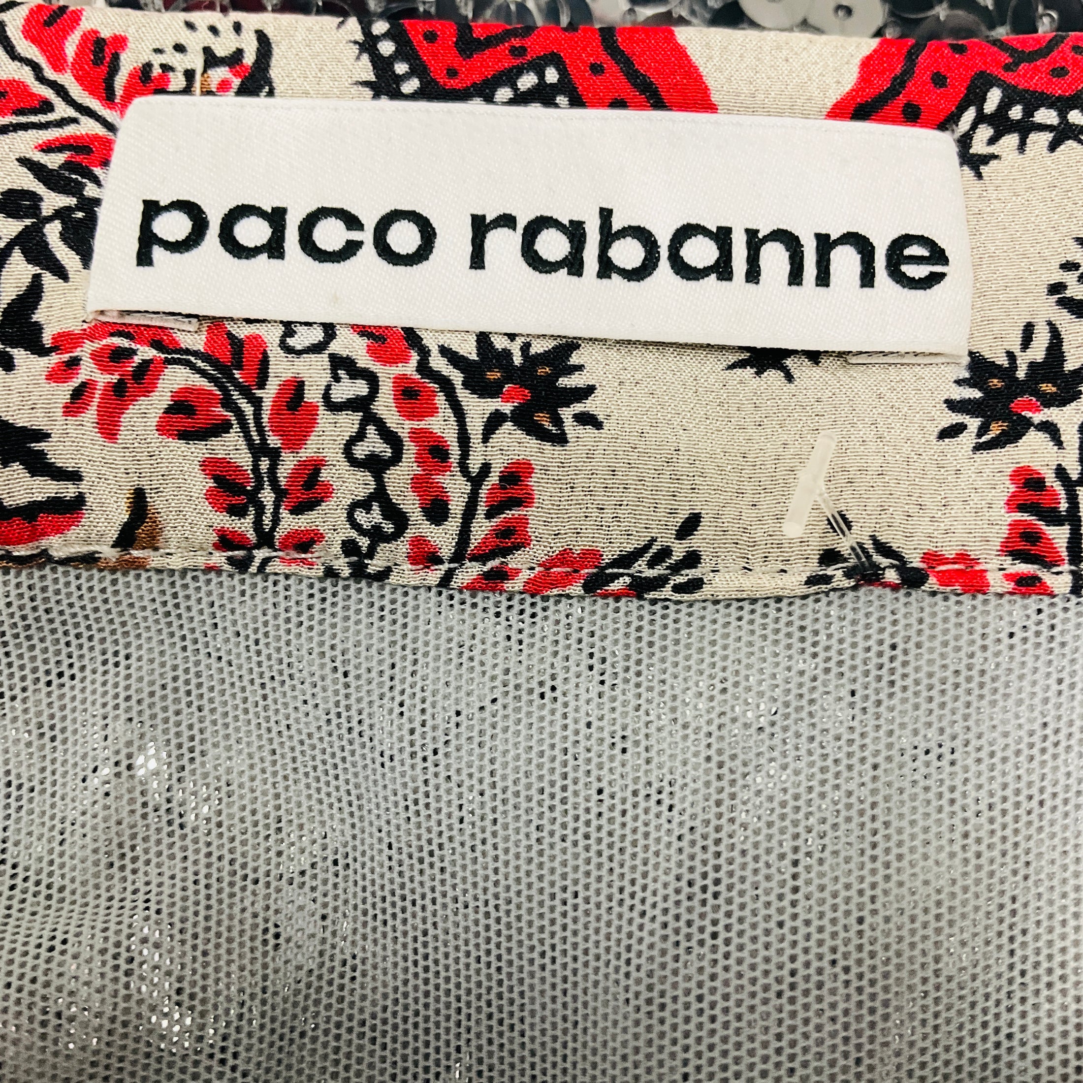 Paco Rabanne Silver Sequined Shorts with Paisey Trim