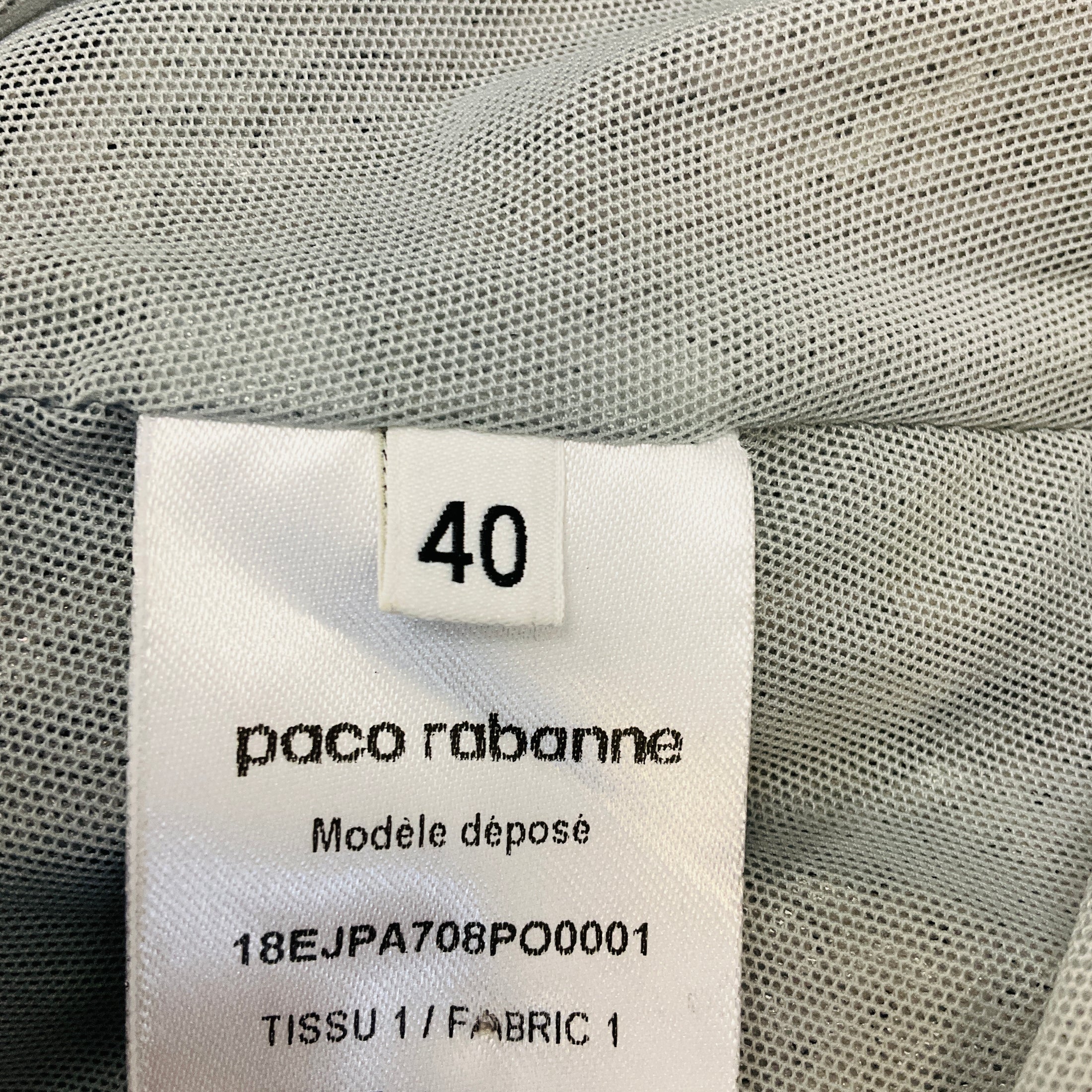 Paco Rabanne Silver Sequined Shorts with Paisey Trim