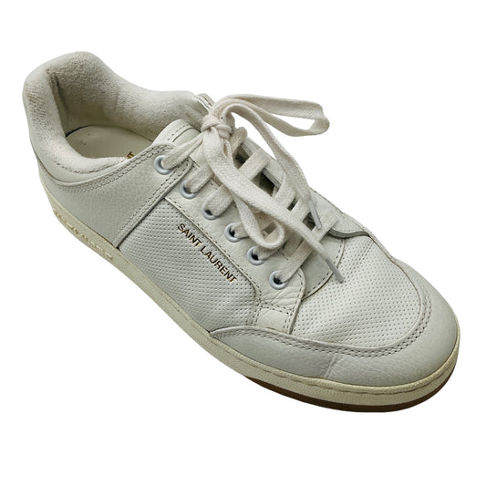 Saint Laurent White Perforated Leather SL/61 Sneakers
