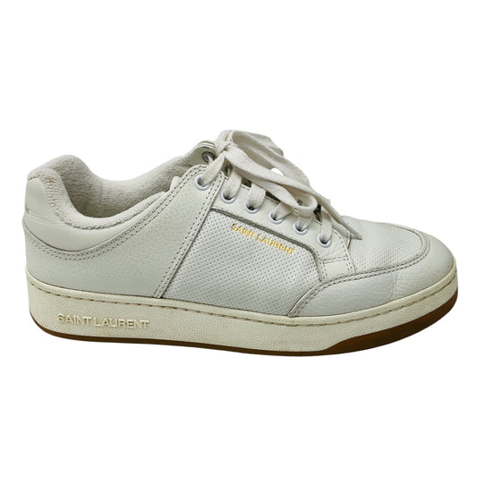 Saint Laurent White Perforated Leather SL/61 Sneakers