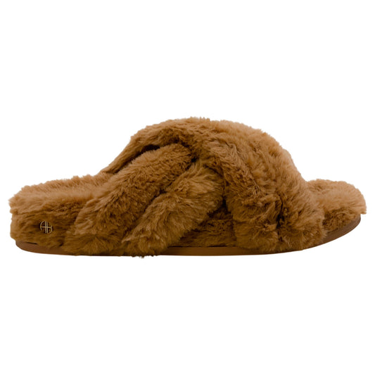 Anine Bing Camel Faux Fur Lizzie Slide Sandals