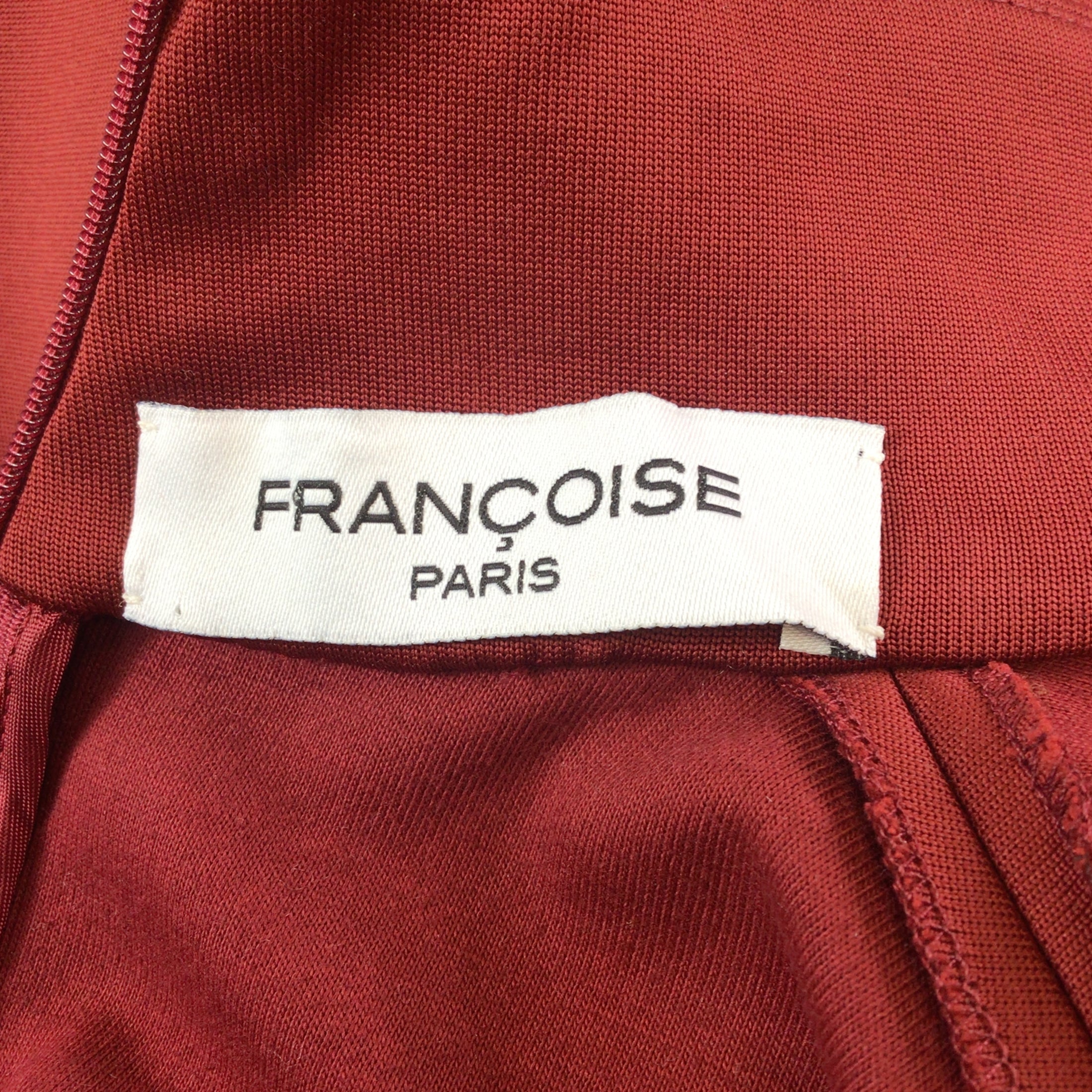 Francoise Bordeaux Bow Detail Mock Neck Long Sleeved Ruffled Hem Dress