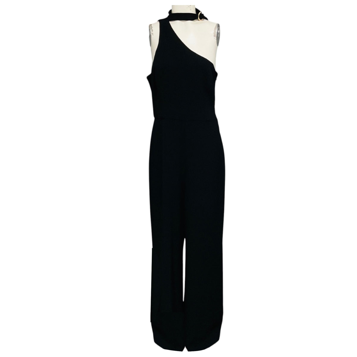 Zimmermann Black One Shoulder Neck Tie Jumpsuit
