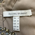 Load image into Gallery viewer, Rachel Gilbert Champagne Metallic Sequined and Beaded Long Sleeved Dress
