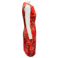 Load image into Gallery viewer, Carolina Herrera Orange / Black Multi Printed Sleeveless Midi Dress
