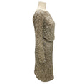 Load image into Gallery viewer, Rachel Gilbert Champagne Metallic Sequined and Beaded Long Sleeved Dress
