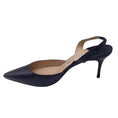 Load image into Gallery viewer, Manolo Blahnik Navy Blue Carolyne Leather Slingback Pumps
