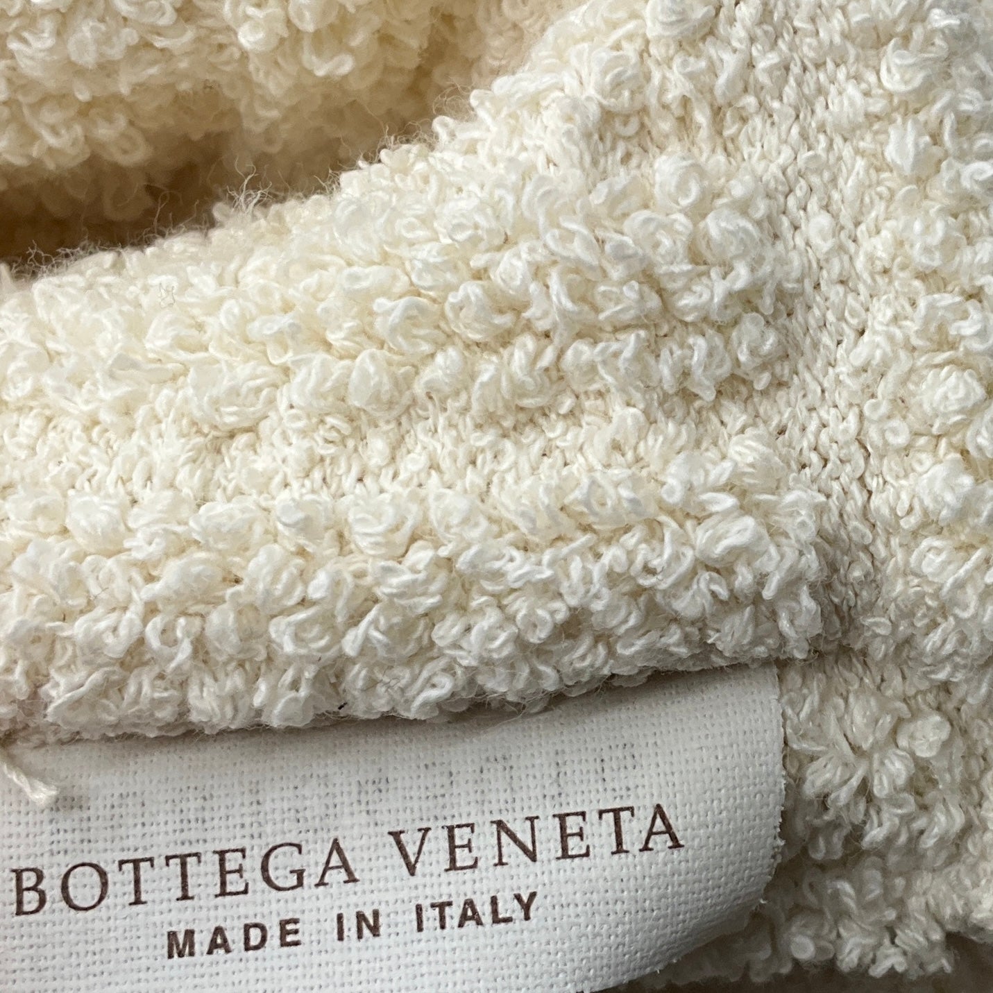 Bottega Veneta Ivory Terry Cloth Tote Bag