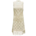 Load image into Gallery viewer, Chloe Ivory Crochet Knit Sleeveless Dress with slip
