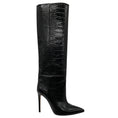 Load image into Gallery viewer, Paris Texas Black Embossed Leather High Heeled Tall Boots
