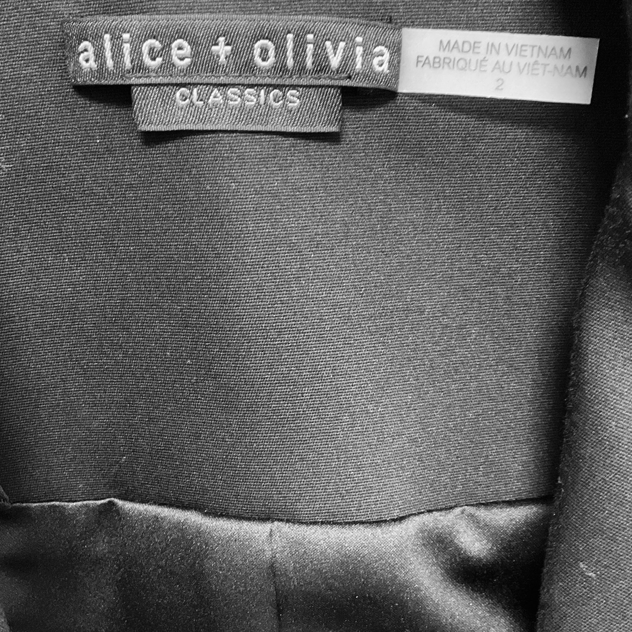 Alice + Olivia Black Single Button Blazer Jacket