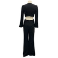 Load image into Gallery viewer, A.L.C. Black Cut-Out Detail Long Sleeved V-Neck Crepe Jumpsuit
