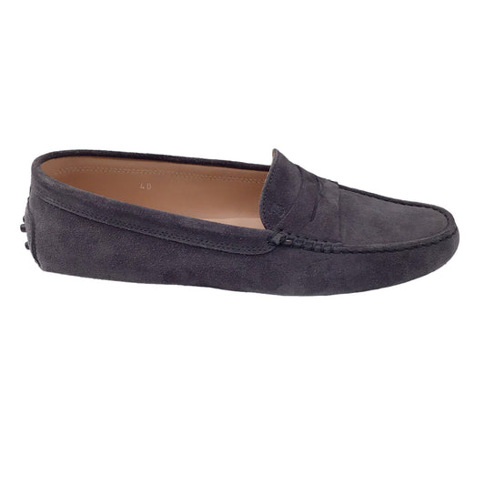 Tod's Grey Gommino Suede Driving Loafers