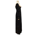 Load image into Gallery viewer, Tracy Feith Black / Brown / Silver Metallic Long Sleeved Velvet Maxi Dress
