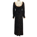 Load image into Gallery viewer, Tracy Feith Black / Brown / Silver Metallic Long Sleeved Velvet Maxi Dress
