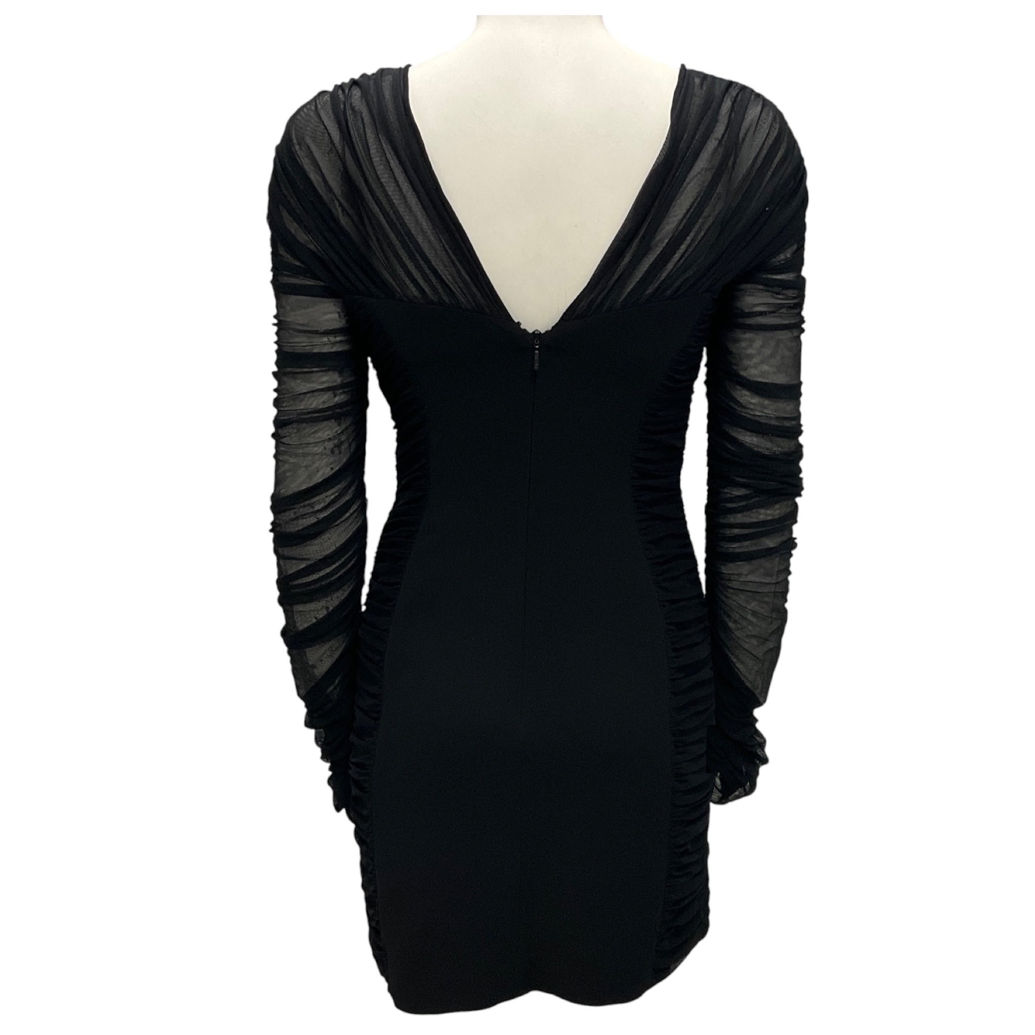 Versace Black / Purple Crystal Embellished Mesh Mini Cocktail Dress