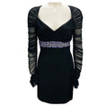 Load image into Gallery viewer, Versace Black / Purple Crystal Embellished Mesh Mini Cocktail Dress
