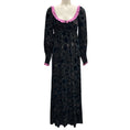 Load image into Gallery viewer, Tracy Feith Black / Pink / Blue / Silver Metallic Long Sleeved Velvet Maxi Dress
