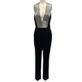 Load image into Gallery viewer, Ginger & Smart Black / Silver Metallic Embroidered Sleeveless Crepe Jumpsuit
