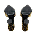 Load image into Gallery viewer, Saint Laurent Beige / Black Manto Naturale Velvet Leopard Print Gippy 105 Sandals
