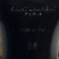 Load image into Gallery viewer, Saint Laurent Beige / Black Manto Naturale Velvet Leopard Print Gippy 105 Sandals
