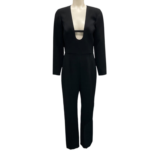 Carolina Herrera Black Cut-Out Detail Long Sleeved Crepe Jumpsuit