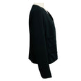 Load image into Gallery viewer, Chanel Uniform Black Braided Trim Button Front Wool Knit Jacket
