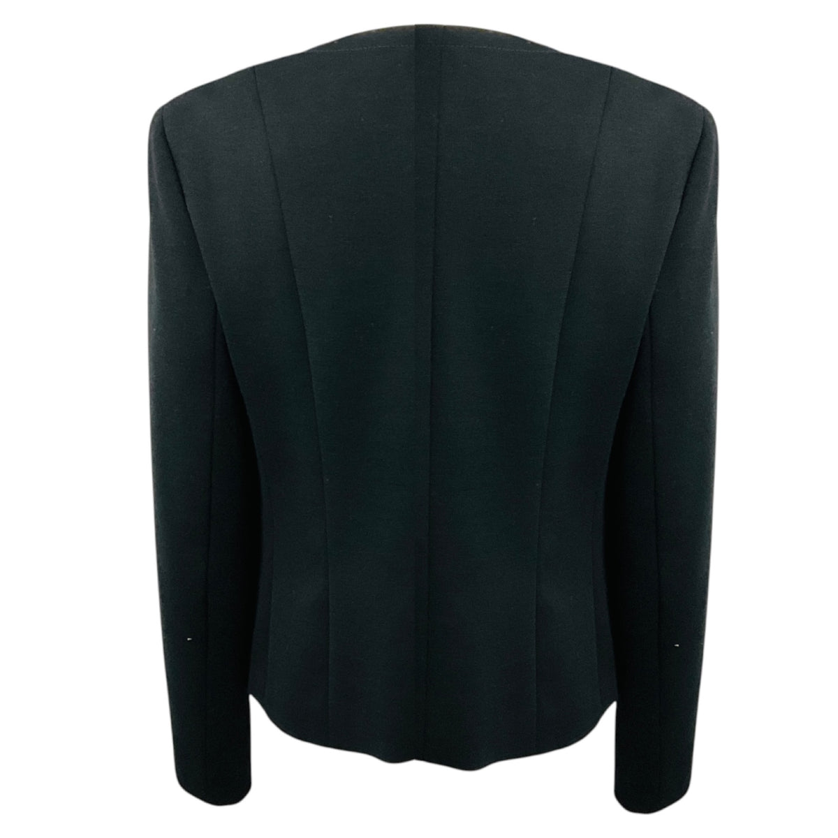 Chanel Uniform Black Braided Trim Button Front Wool Knit Jacket