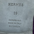 Load image into Gallery viewer, Hermes Purple H Cut Out Shearling Oran Sandals
