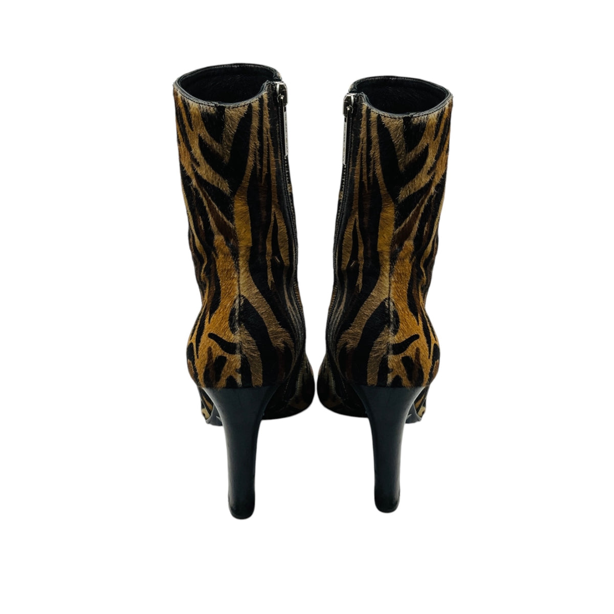 Tamara Mellon Tan Animal Print Calf Hair Ankle Boots