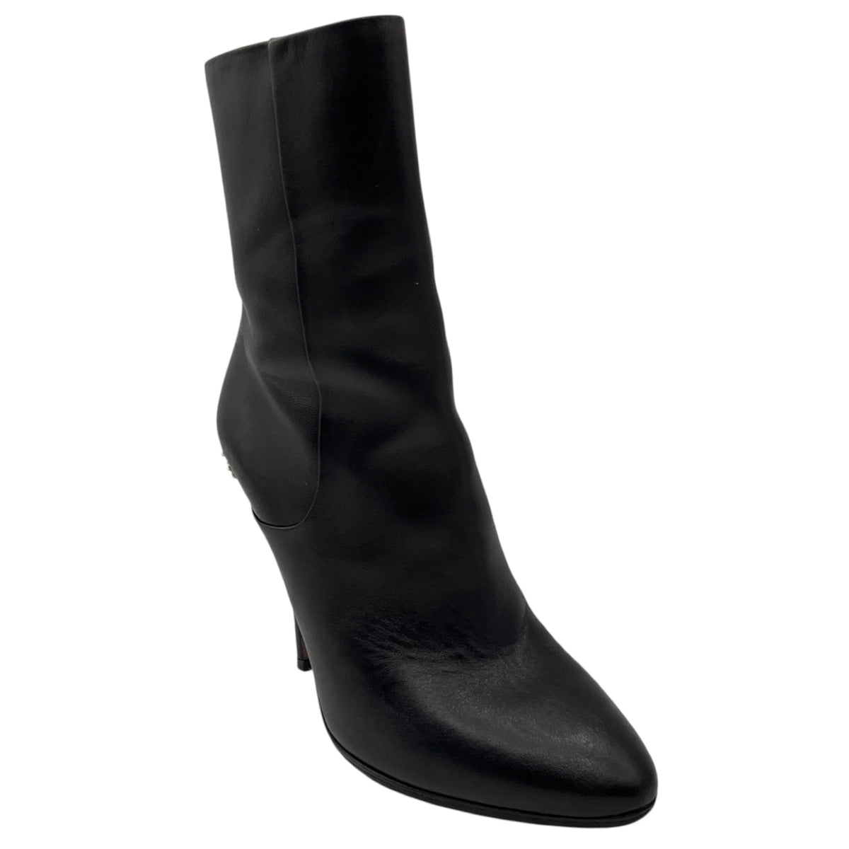 Gucci Black Leather Stiletto Heel Ankle Booties / Short Boots