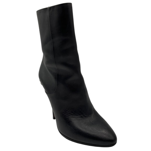 Gucci Black Leather Stiletto Heel Ankle Booties / Short Boots