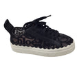 Load image into Gallery viewer, Chloe Black / White Leather Trimmed Lace Sneakers
