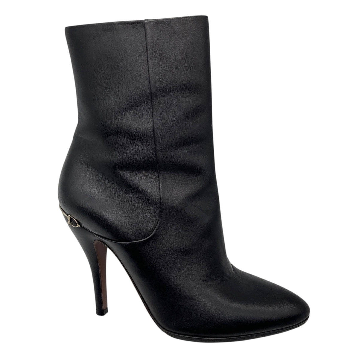 Gucci Black Leather Stiletto Heel Ankle Booties / Short Boots